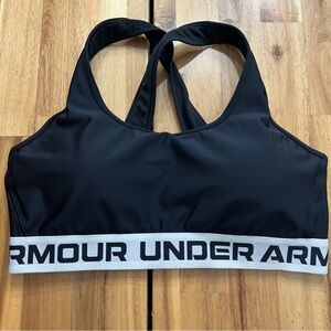 Under Armour Black Sports Bra Size XL Crossback Logo Band